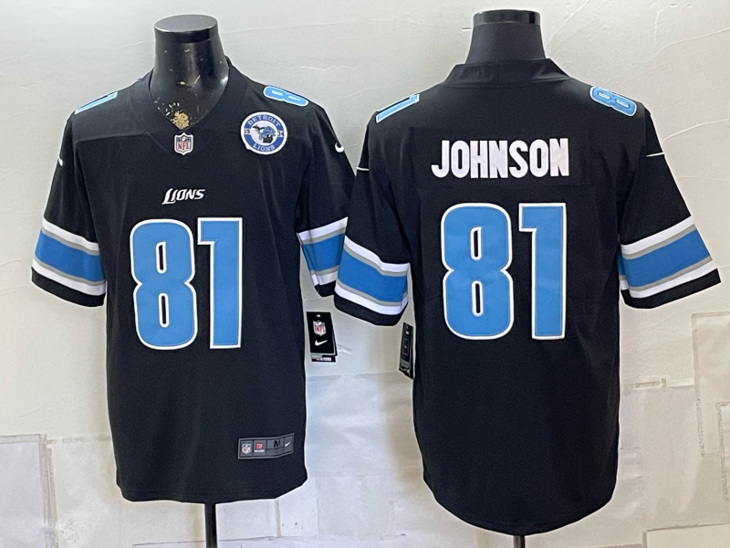 2026 Men Detroit Lions #81 Johnson black Nike Limited NFL Jersey 0828001